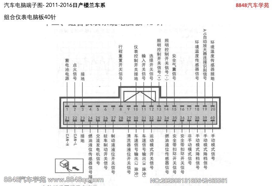 2011-2016日产楼兰-组合仪表电脑板40针 